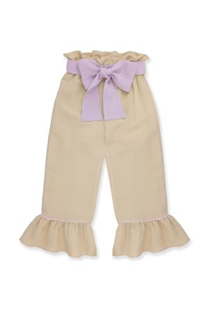 Pantalone sfoderato in lino beige LA STUPENDERIA KIDS | TJPN74D40D35.